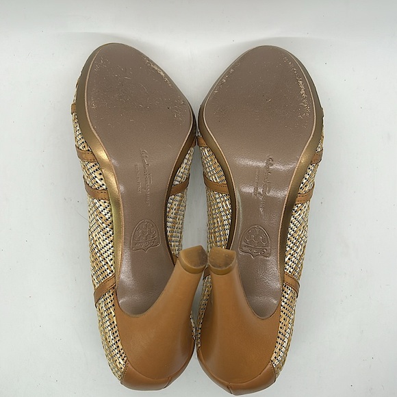 Salvatore Ferragamo Vtg Philippa Tan/Cream High Heels Shoes **Size 5.5** 🔥🔥 - Picture 8 of 10